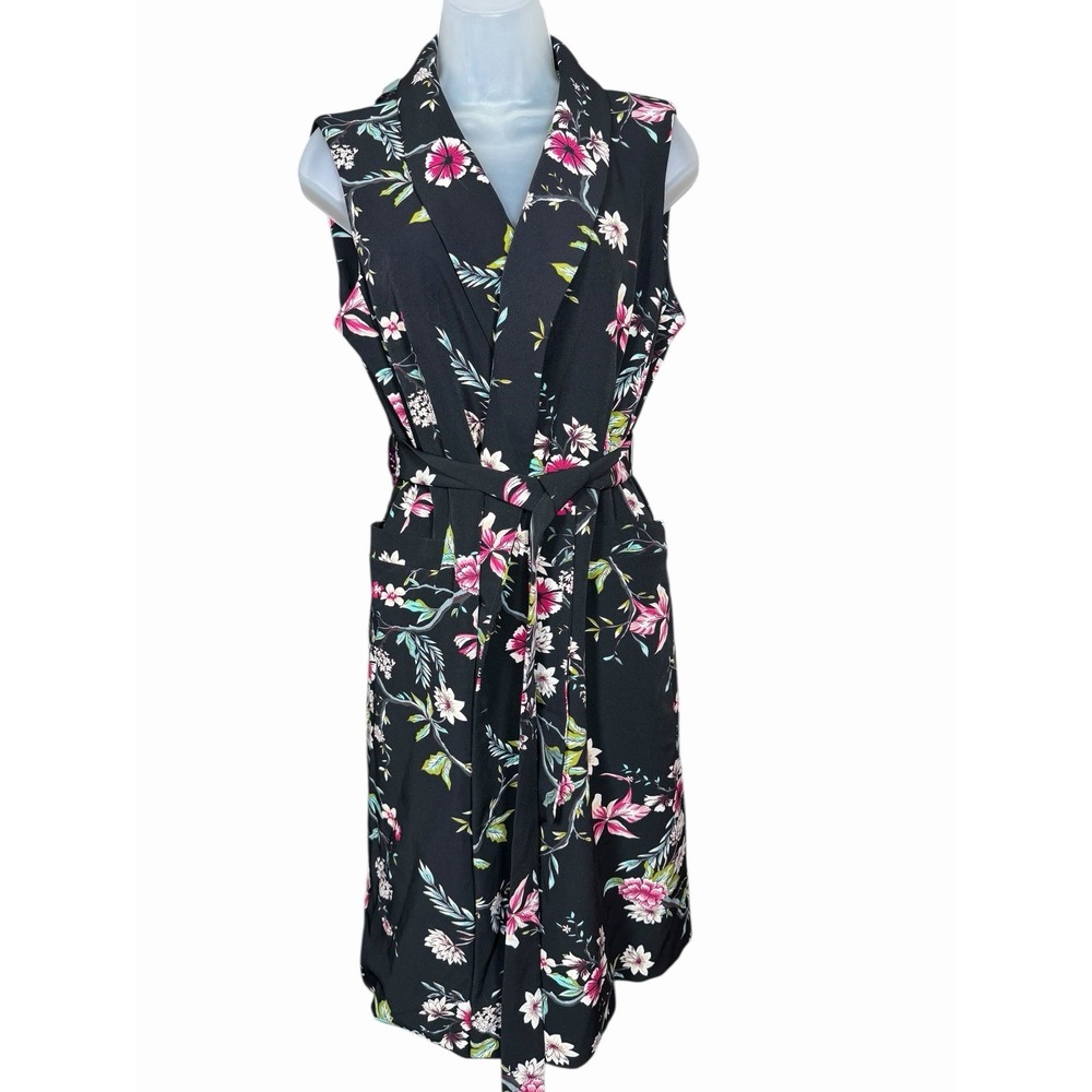 Calvin Klein Black Floral Midi Dress